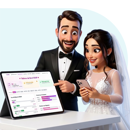 Aperçu de l'interface RSVP avec les réponses en temps réel.